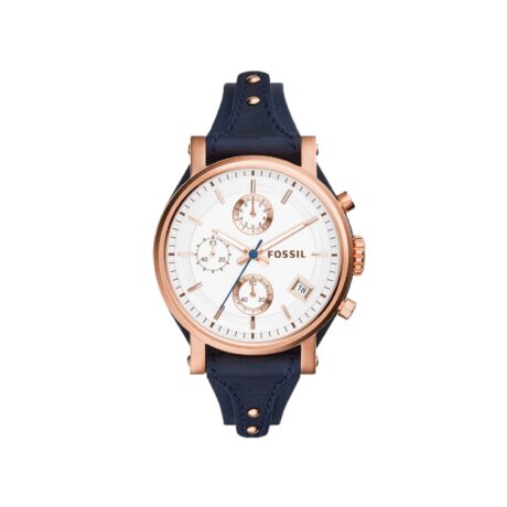 Montre-originale-Boyfriend-chronographe-en-cuir-bleu-marine-2